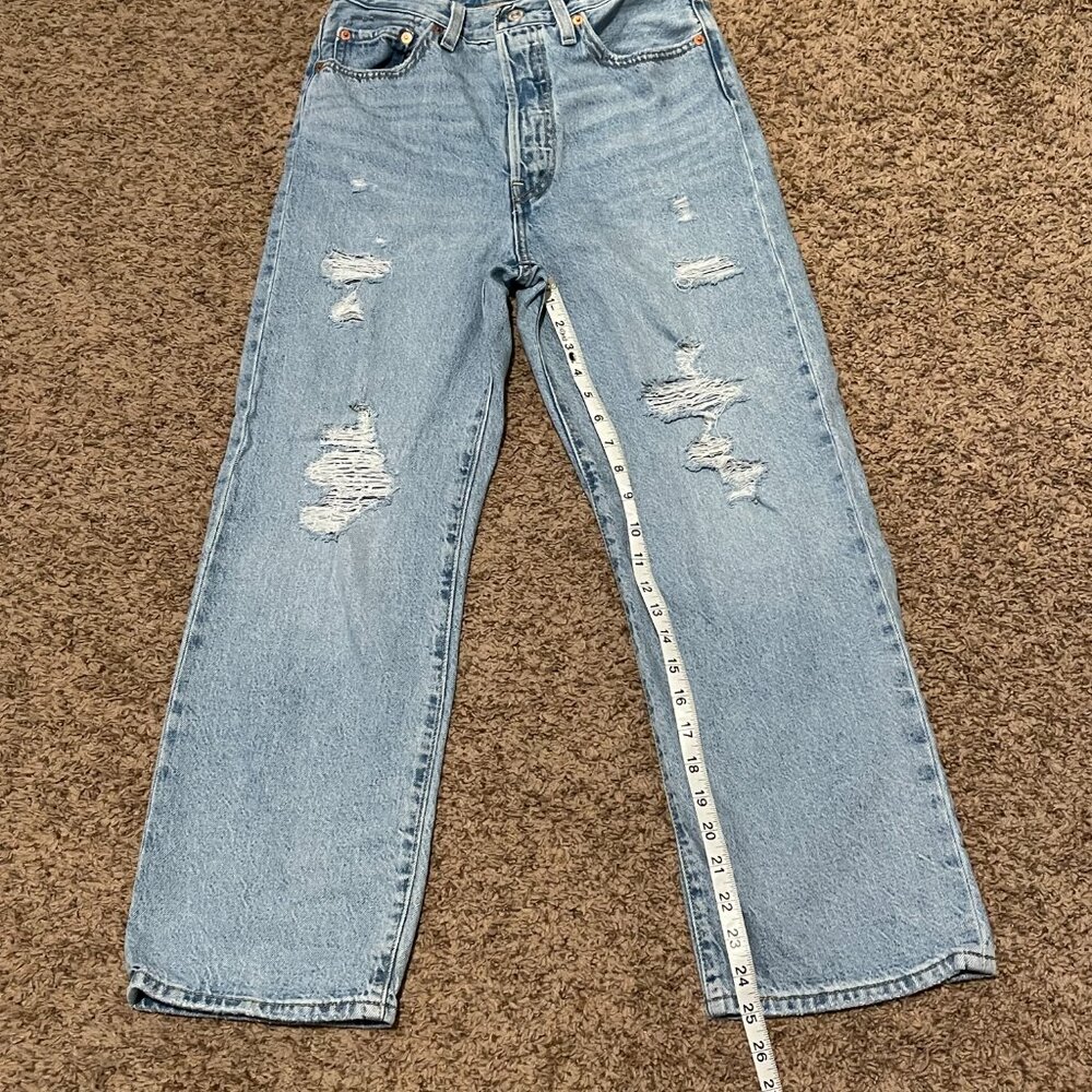 Levi's 501 Original Straight Leg Jeans Blue Denim Size 27 - Picture 2 of 12